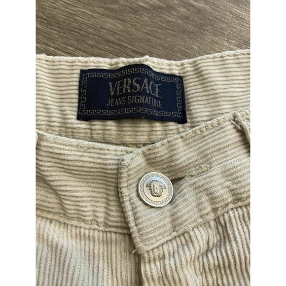 Versace Jeans Signature Beige Corduroy Jeans Pants - Picture 11 of 11